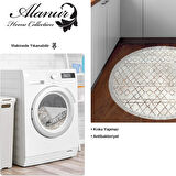 Dekoreko Kaymaz Taban Djt Mutfak Halısı Trend Saçaklı Yuvarlak İskandinav F5079