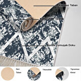 Dekoreko Kaymaz Taban Djt Mutfak Halısı Yıldız Deri Saçaklı İskandinav F5128