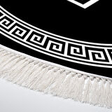 Dekoreko Kaymaz Taban Djt Salon Halısı Star Pamuk Saçaklı Yuvarlak Modern 656M