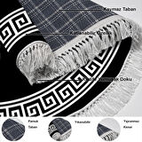 Dekoreko Kaymaz Taban Djt Salon Halısı Star Pamuk Saçaklı Yuvarlak Modern 656M