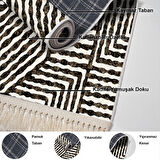 Dekoreko Kaymaz Taban Djt Salon Halısı Star Pamuk Saçaklı Modern 713