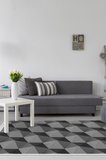 Kaymaz Dijital Mutfak & Salon Halı Star Pamuk Saçaklı Geometrik E5010