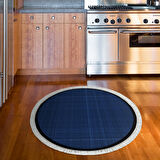 Alanur Home Kaymaz Taban Djt Banyo Mutfak Salon Halı Yıldız Deri Saçaklı Yuvarlak Dokuma Desen E5007