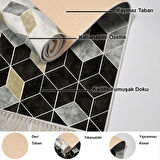 Dekoreko Kaymaz Taban Djt Salon Halısı Yıldız Deri Saçaklı İskandinav 2146M