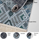 Dekoreko Kaymaz Taban Djt Salon Halısı Star Pamuk Saçaklı Modern 2029