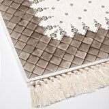 Dekoreko Kaymaz Taban Djt Salon Halısı Trend Saçaklı Modern 1529