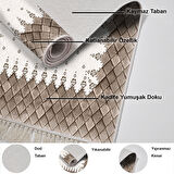 Dekoreko Kaymaz Taban Djt Salon Halısı Trend Saçaklı Modern 1529