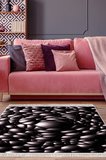 Kaymaz Dijital Mutfak & Salon Halı Star Pamuk Saçaklı Geometrik E5009
