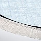 Alanur Home Kaymaz Taban Djt Banyo Mutfak Salon Halı Yıldız Deri Saçaklı Yuvarlak Dokuma Desen E5007