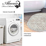 Dekoreko Kaymaz Taban Djt Banyo Halısı Trend Saçaklı Oval İskandinav F5079