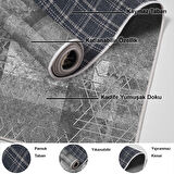 Dekoreko Kaymaz Taban Djt Salon Halısı Star Pamuk İskandinav F5132