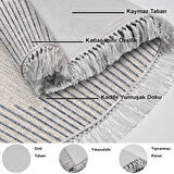 Dekoreko Kaymaz Taban Djt Salon Halısı Trend Saçaklı Oval İskandinav F5085