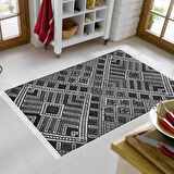 Dekoreko Kaymaz Taban Djt Mutfak Halısı Yıldız Deri Saçaklı Modern 2029