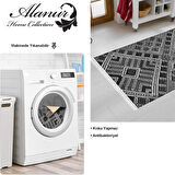 Dekoreko Kaymaz Taban Djt Mutfak Halısı Yıldız Deri Saçaklı Modern 2029