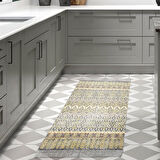 Dekoreko Kaymaz Taban Djt Mutfak Halısı Yıldız Deri Saçaklı İskandinav 1700