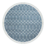 Dekoreko Kaymaz Taban Djt Salon Halısı Star Pamuk Saçaklı Yuvarlak İskandinav F5084