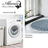 Dekoreko Kaymaz Taban Djt Salon Halısı Star Pamuk Saçaklı Yuvarlak İskandinav F5084