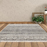 Dekoreko Kaymaz Taban Djt Salon Halısı Trend Saçaklı İskandinav F5087