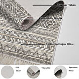 Dekoreko Kaymaz Taban Djt Salon Halısı Trend Saçaklı İskandinav F5087