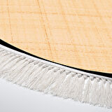 Alanur Home Kaymaz Taban Djt Banyo Mutfak Salon Halı  Trend Saçaklı Yuvarlak Dokuma Desen E5007