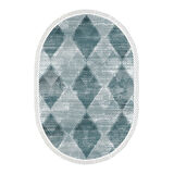 Dekoreko Kaymaz Taban Djt Salon Halısı Star Pamuk Saçaklı Oval İskandinav F5131