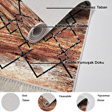 Dekoreko Kaymaz Taban Djt Mutfak Halısı Trend Saçaklı Modern M5006