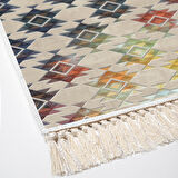 Dekoreko Kaymaz Taban Djt Banyo Halısı Yıldız Deri Saçaklı Modern 763