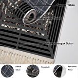 Dekoreko Kaymaz Taban Djt Salon Halısı Star Pamuk Saçaklı Modern M5132