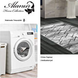 Dekoreko Kaymaz Taban Djt Banyo Halısı Trend Saçaklı Modern M5006