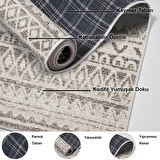 Dekoreko Kaymaz Taban Djt Mutfak Halısı Star Pamuk İskandinav F5078