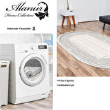 Dekoreko Kaymaz Taban Djt Salon Halısı Trend Saçaklı Oval Modern M5076