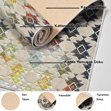 Dekoreko Kaymaz Taban Djt Mutfak Halısı Yıldız Deri Modern 763