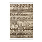 Dekoreko Kaymaz Taban Djt Mutfak Halısı Yıldız Deri Saçaklı İskandinav F5080 Silver