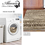 Dekoreko Kaymaz Taban Djt Mutfak Halısı Yıldız Deri Saçaklı İskandinav F5080 Silver