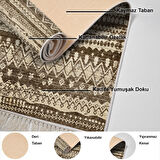 Dekoreko Kaymaz Taban Djt Mutfak Halısı Yıldız Deri Saçaklı İskandinav F5080 Silver