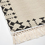 Dekoreko Kaymaz Taban Djt Salon Halısı Yıldız Deri Saçaklı Modern 1945