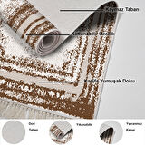 Dekoreko Kaymaz Taban Djt Salon Halısı Trend Saçaklı Modern M5132