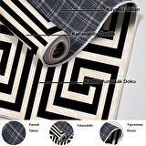 Dekoreko Kaymaz Taban Djt Salon Halısı Star Pamuk Modern 658M