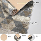 Dekoreko Kaymaz Taban Djt Mutfak Halısı Yıldız Deri Saçaklı İskandinav 661M