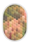 Kaymaz Dijital Mutfak & Salon Halı Trend Saçaklı Oval Geometrik E5014