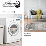 Dekoreko Kaymaz Taban Djt Salon Halısı Yıldız Deri Saçaklı Oval İskandinav F5083