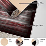 Dekoreko Kaymaz Taban Djt Mutfak Halısı Yıldız Deri Saçaklı Modern 1693