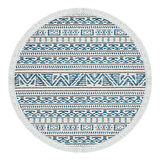 Dekoreko Kaymaz Taban Djt Salon Halısı Yıldız Deri Saçaklı Yuvarlak İskandinav F5082