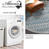 Dekoreko Kaymaz Taban Djt Salon Halısı Yıldız Deri Saçaklı Yuvarlak İskandinav F5082