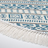 Dekoreko Kaymaz Taban Djt Salon Halısı Yıldız Deri Saçaklı Yuvarlak İskandinav F5082