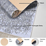 Dekoreko Kaymaz Taban Djt Mutfak Halısı Yıldız Deri Saçaklı Modern 1488