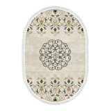 Dekoreko Kaymaz Taban Djt Salon Halısı Trend Saçaklı Oval Modern 1491