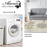 Dekoreko Kaymaz Taban Djt Salon Halısı Trend Saçaklı Oval Modern 1491