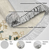 Dekoreko Kaymaz Taban Djt Salon Halısı Trend Saçaklı Oval Modern 1491