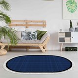 Alanur Home Kaymaz Taban Djt Banyo Mutfak Salon Halı  Trend Saçaklı Oval Dokuma Desen E5007